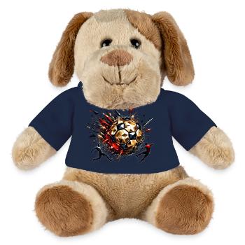 dynamische Fußballspieler spielen Fußball - MiniFeet® Hund Helge - Sonnengelb - Vorne