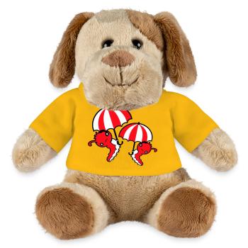 2 Fliegende Raupen Regenschirm Team Freunde Urlaub - MiniFeet® Hund Helge - Sonnengelb - Vorne