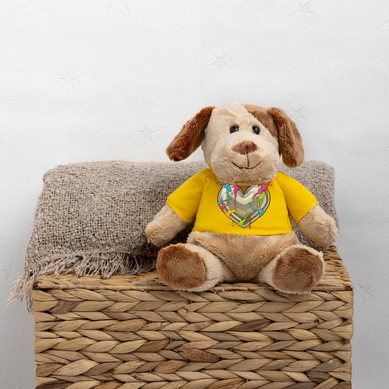 Metallherz mit Farbenschauer MiniFeet® Hund Helge