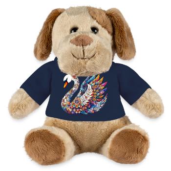 Cygne décoré de Mandalas - Chien en peluche Helge MiniFeet® - jaune soleil - Devant