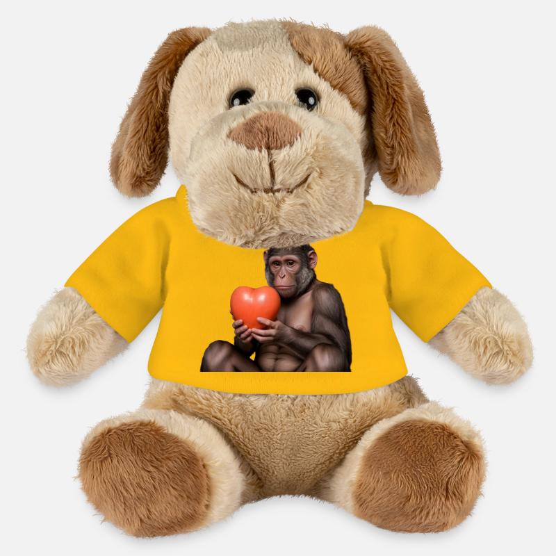 Affe mit einem Herz - MiniFeet® Hund Helge - Sonnengelb