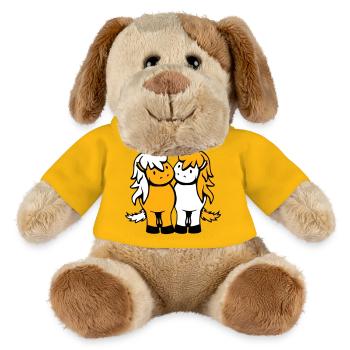 2 Pferde Mann Frau Liebespaar Freunde Liebe Team - MiniFeet® Hund Helge - Sonnengelb - Vorne