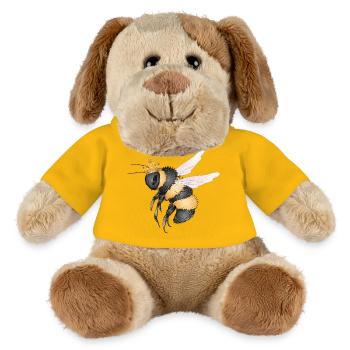 Dessin d’un bourdon volant avec couronne - Chien en peluche Helge MiniFeet® - jaune soleil - Devant