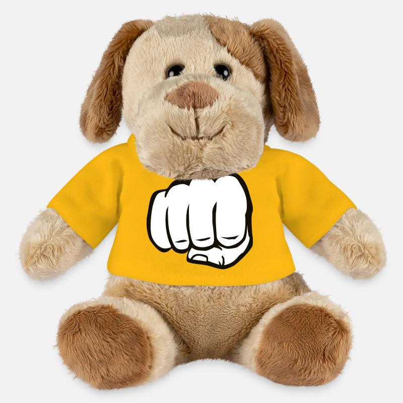 Faust geballte Faust fist bump cool Logo Symbol - MiniFeet® Hund Helge - Sonnengelb