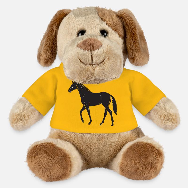 Conception élégante de la silhouette du cheval noir - Chien en peluche Helge MiniFeet® - jaune soleil