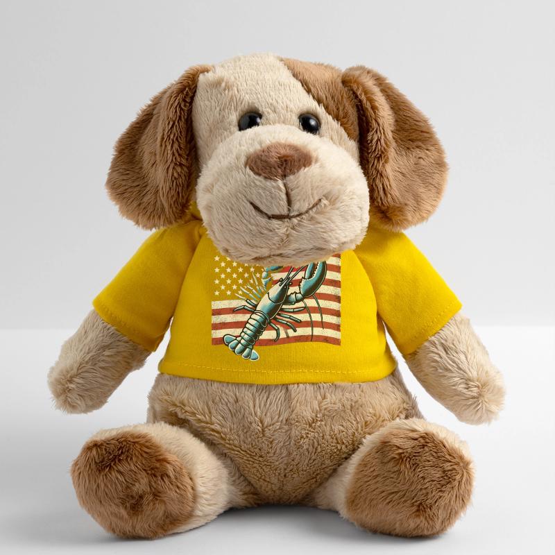 Homard devant le drapeau américain Chien en peluche Helge MiniFeet®