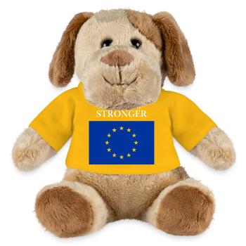 Drapeau européen plus fort ensemble - Chien en peluche Helge MiniFeet® - jaune soleil - Devant