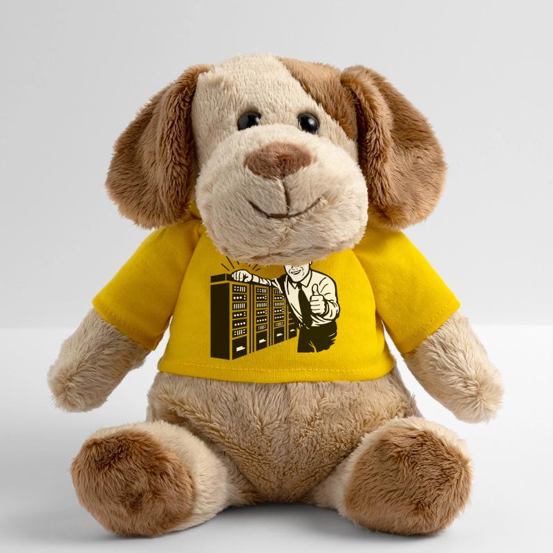 Retro IT Admin Smiling – Vintage Tech Support MiniFeet® Dog Helge
