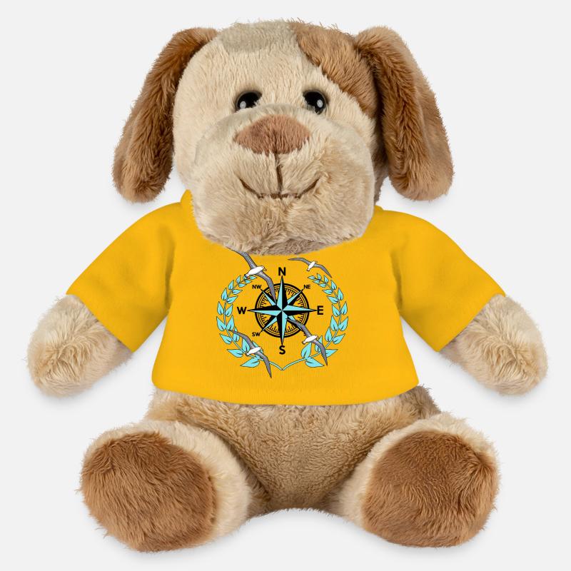 Kompass Windrose Möwen Nautik Maritim Seefahrt - MiniFeet® Hund Helge - Sonnengelb