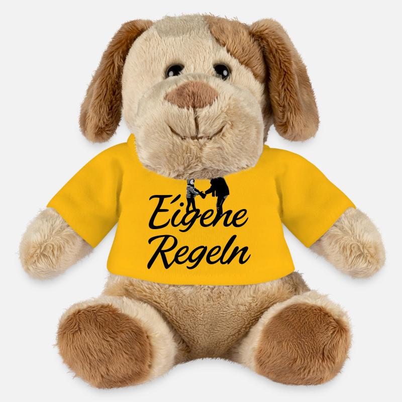 Vater und Kind Silhouette - MiniFeet® Hund Helge - Sonnengelb