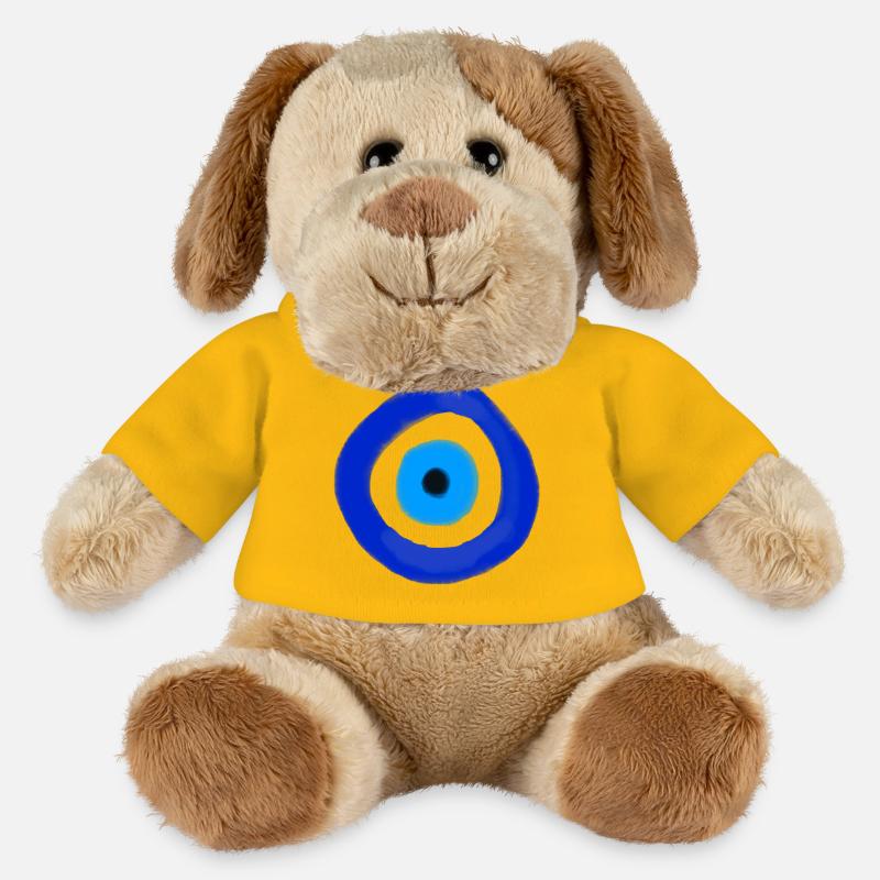 Blue Orbit Eye Abstract - MiniFeet® Dog Helge - sun yellow