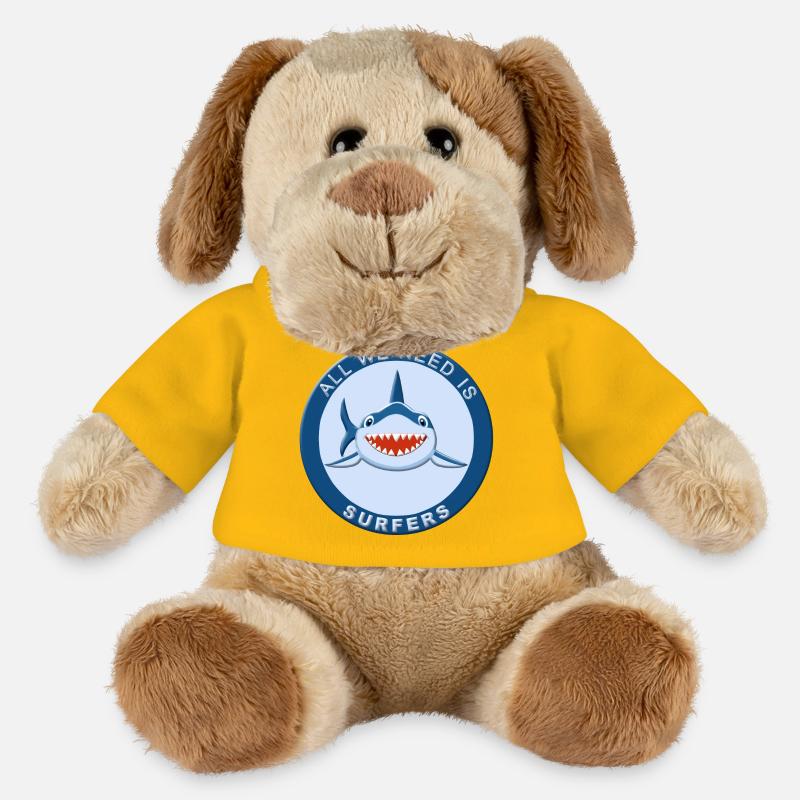 Requin surf - Chien en peluche Helge MiniFeet® - jaune soleil