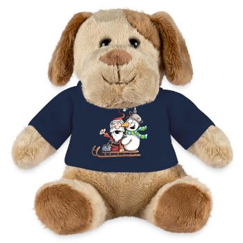 Santa Claus and Snowman - Sledge - Christmas - MiniFeet® Dog Helge - sun yellow - Front