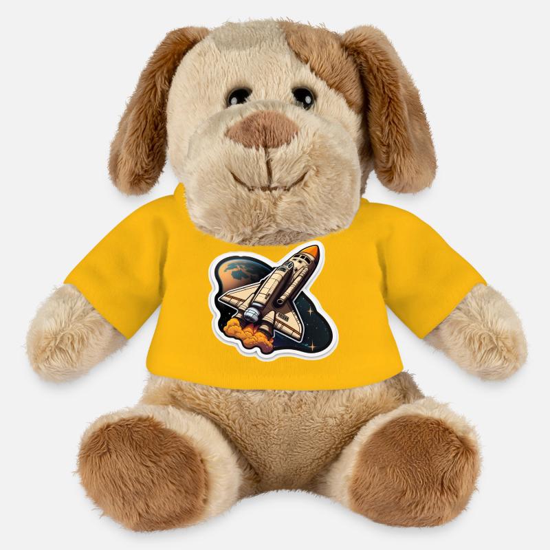 Fusée spatiale - Chien en peluche Helge MiniFeet® - jaune soleil