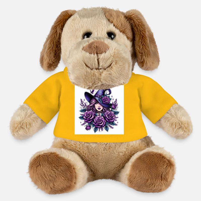 Witch with violet roses - MiniFeet® Dog Helge - sun yellow
