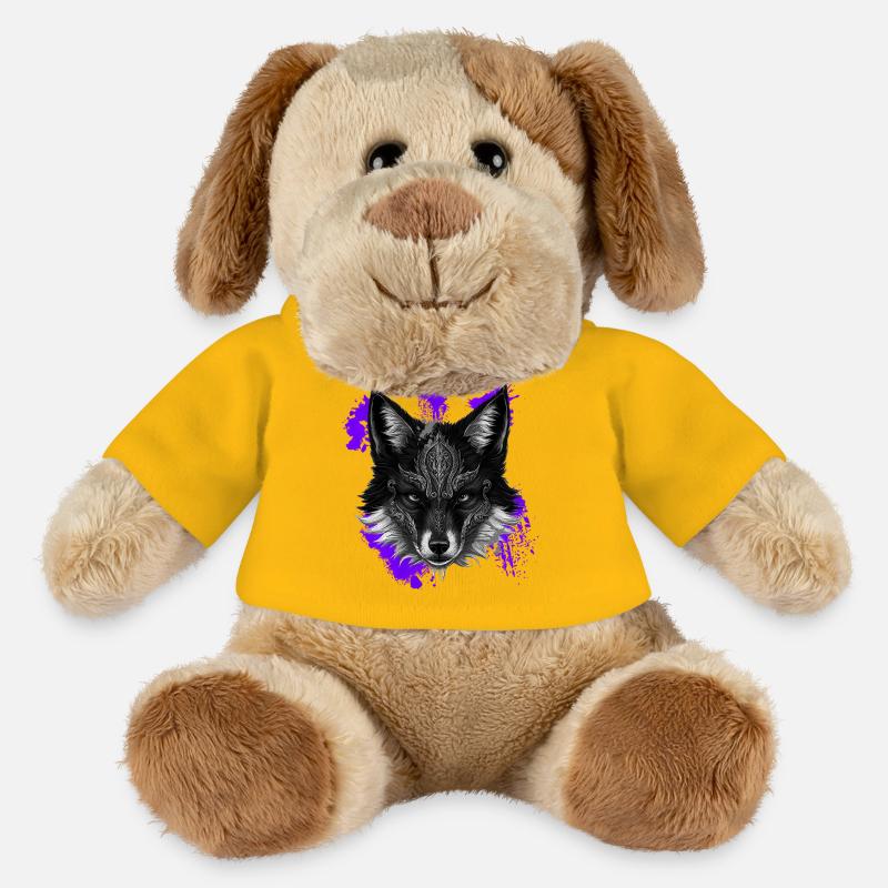 Füchse, Farbflecken, Tribals - MiniFeet® Hund Helge - Sonnengelb