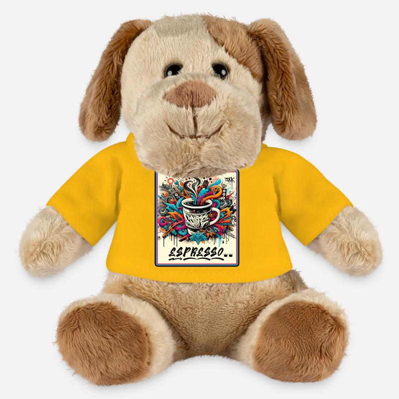 Espresso Graffiti - MiniFeet® Hund Helge - Sonnengelb