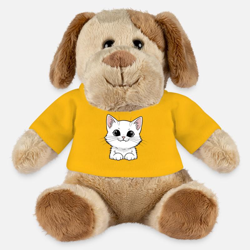 Cute White Kitten Design - MiniFeet® Dog Helge - sun yellow