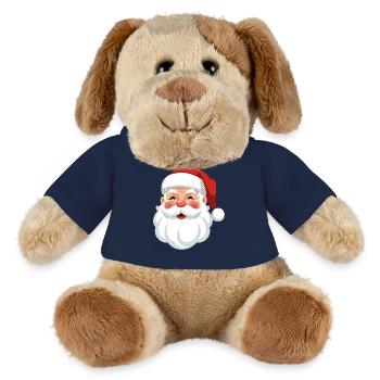 Père Noël joyeux avec illustration de chapeau rouge - Chien en peluche Helge MiniFeet® - bleu marine - Devant