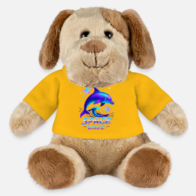 Neon Space Wave Dolphin Design - MiniFeet® Dog Helge - sun yellow