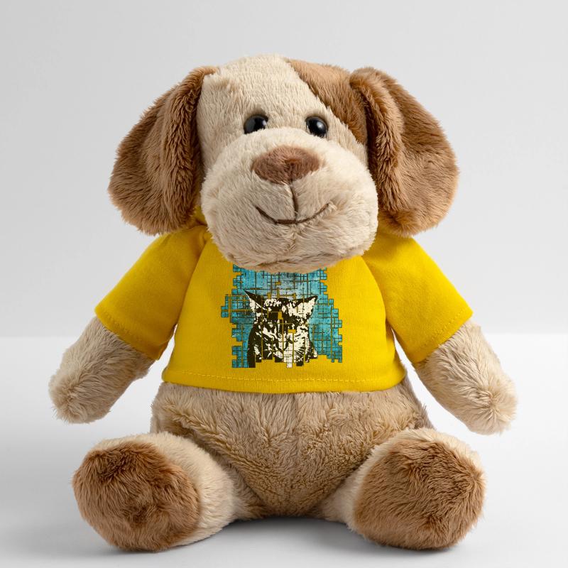Portrait de chat de style graffiti avec explosion bleue Chien en peluche Helge MiniFeet®