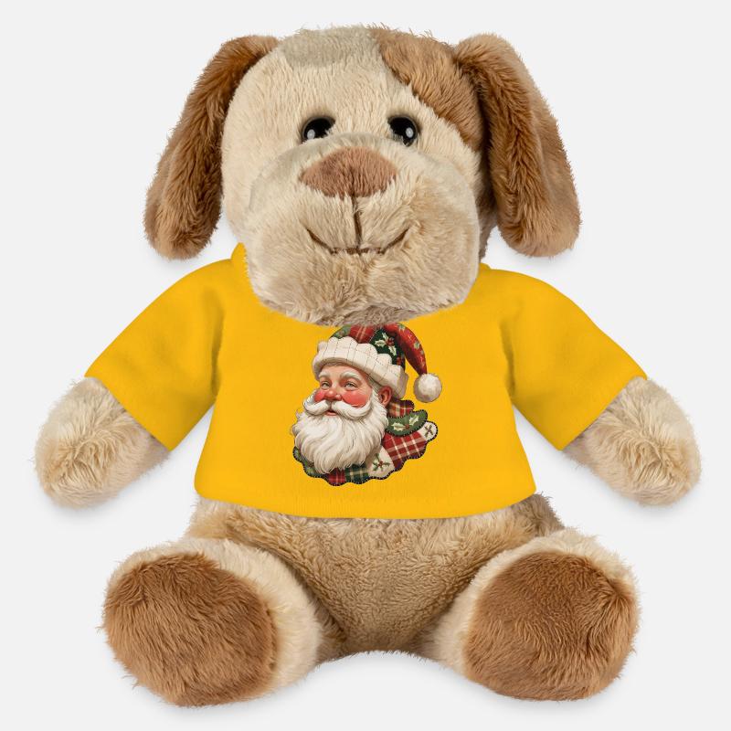 Patchwork-Santa Vintage Flair - MiniFeet® Hund Helge - Sonnengelb