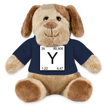 Yttrium Symbolik im Minimal-Layout - MiniFeet® Hund Helge - Sonnengelb - Vorne