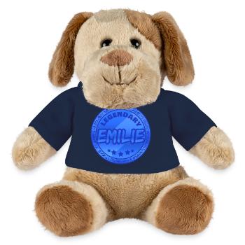 Prénom Emilie - Chien en peluche Helge MiniFeet® - jaune soleil - Devant
