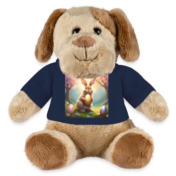 Lapin de printemps avec œuf de Pâques doré - Chien en peluche Helge MiniFeet® - jaune soleil - Devant