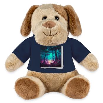 Neon Forest of Glowing Mushrooms - MiniFeet® Dog Helge - french navy - Front