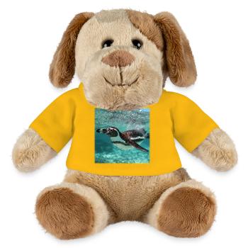 Penguin Underwater Turquoise Ocean Nature Design - MiniFeet® Dog Helge - sun yellow - Front