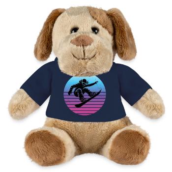 Iconisches Snowboard Motiv für Frauen - MiniFeet® Hund Helge - Sonnengelb - Vorne