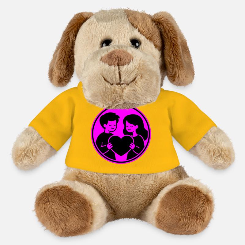 Couple Heart Relationship - MiniFeet® Dog Helge - sun yellow