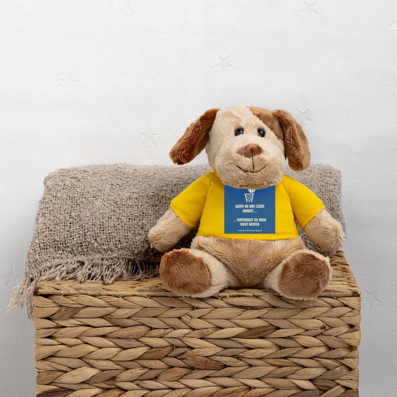 Lesen oder Verteidigen Spruch Hoopsrausch MiniFeet® Hund Helge