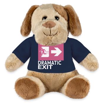 Dramatic Exit Funny Statement Minimal Grafik - MiniFeet® Hund Helge - Sonnengelb - Vorne