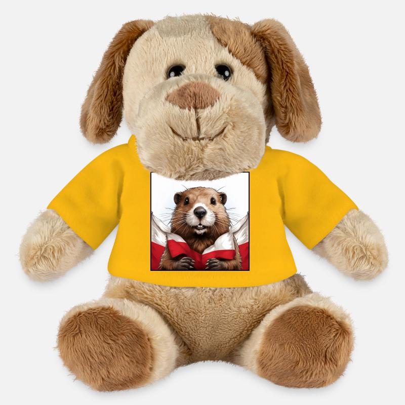 Drapeau de la Pologne du Beaver - Chien en peluche Helge MiniFeet® - jaune soleil