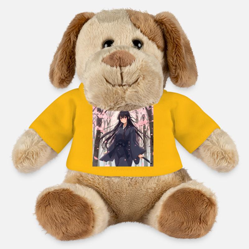 Sakura Samurai dans la forêt - Chien en peluche Helge MiniFeet® - jaune soleil
