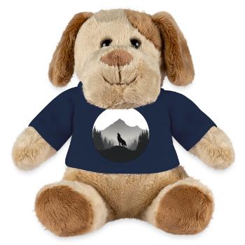 loup sauvage logo - Chien en peluche Helge MiniFeet® - jaune soleil - Devant