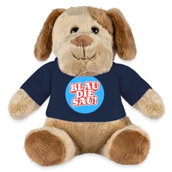 Blau Die Sau Logo - MiniFeet® Hund Helge - Sonnengelb - Vorne