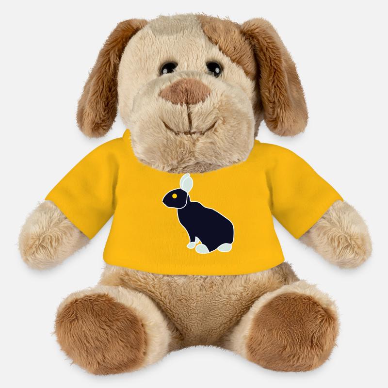 Minimalist Blue Black Rabbit - MiniFeet® Dog Helge - sun yellow