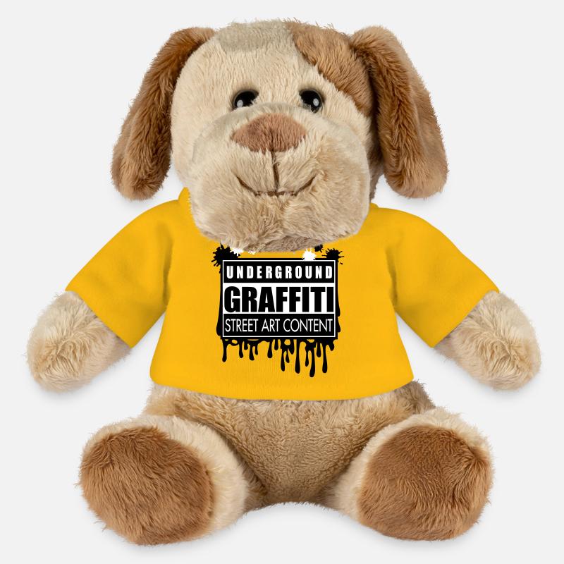 Underground graffitis flex - Chien en peluche Helge MiniFeet® - jaune soleil