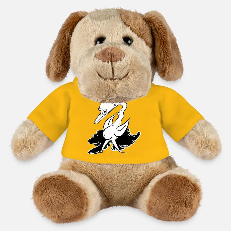 Fantasy Lying Animal with Flight Attributes - MiniFeet® Dog Helge - sun yellow