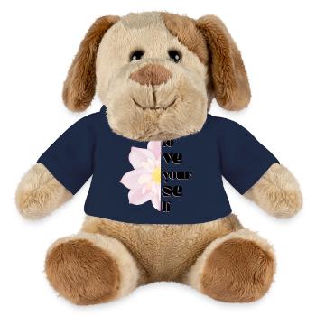Aimez-vous – Motif 🌸✨ floral - Chien en peluche Helge MiniFeet® - jaune soleil - Devant