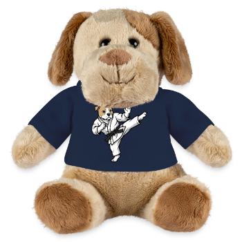 Süßer Pitbull Karate Hund Kampfsport Cartoon - MiniFeet® Hund Helge - Sonnengelb - Vorne