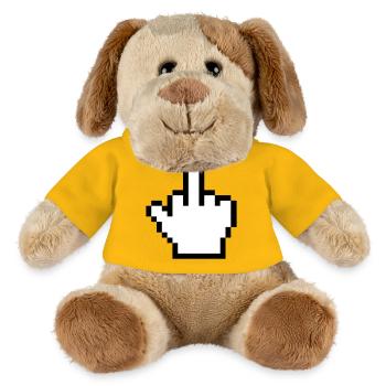 Maushand Mittelfinger Mauszeiger - MiniFeet® Hund Helge - Sonnengelb - Vorne