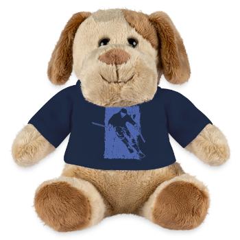 Skifahrer Winter Sport Grunge Design - MiniFeet® Hund Helge - Sonnengelb - Vorne