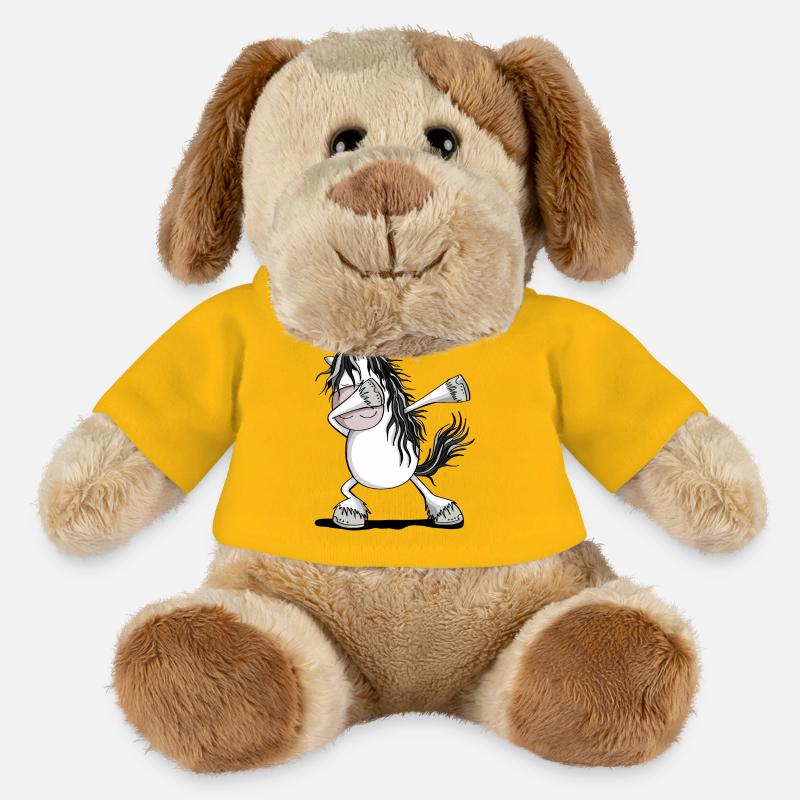 Cool Dab Dance Cheval Cheval Dabbing Pony Fun - Chien en peluche Helge MiniFeet® - jaune soleil