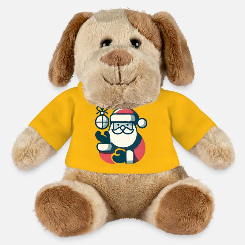 Weihnachtsmann mit Weihnachtskugel - MiniFeet® Hund Helge - Sonnengelb