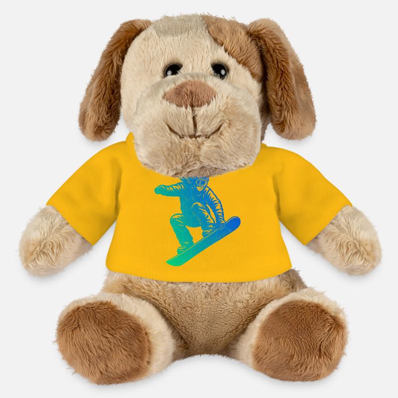 Déclaration directe sur le snowboard - Chien en peluche Helge MiniFeet® - jaune soleil