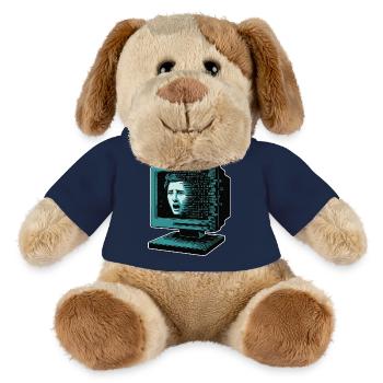 Retro-Computer Schrecken-  Retroglitch KI - MiniFeet® Hund Helge - Sonnengelb - Vorne